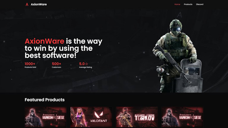 Axionware website screenshot