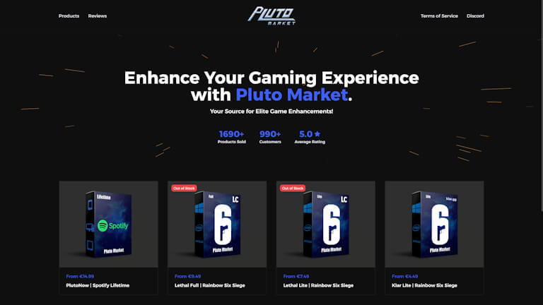 Pluto Market website screenshot