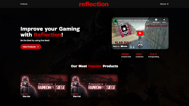 Reflection website screenshot