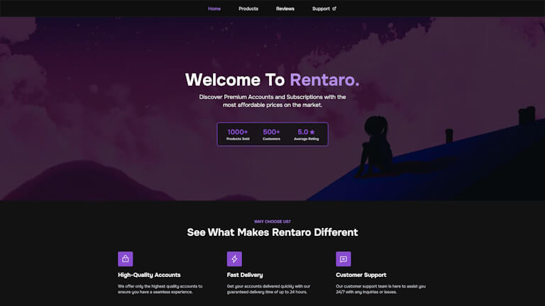 Rentaro website screenshot