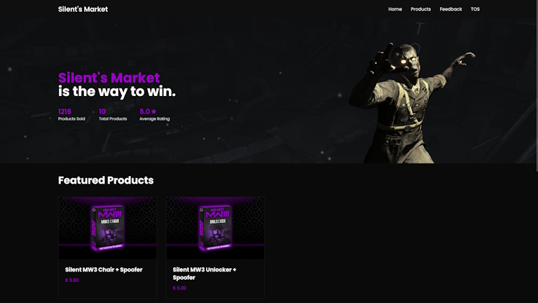 Silent's Market website screenshot